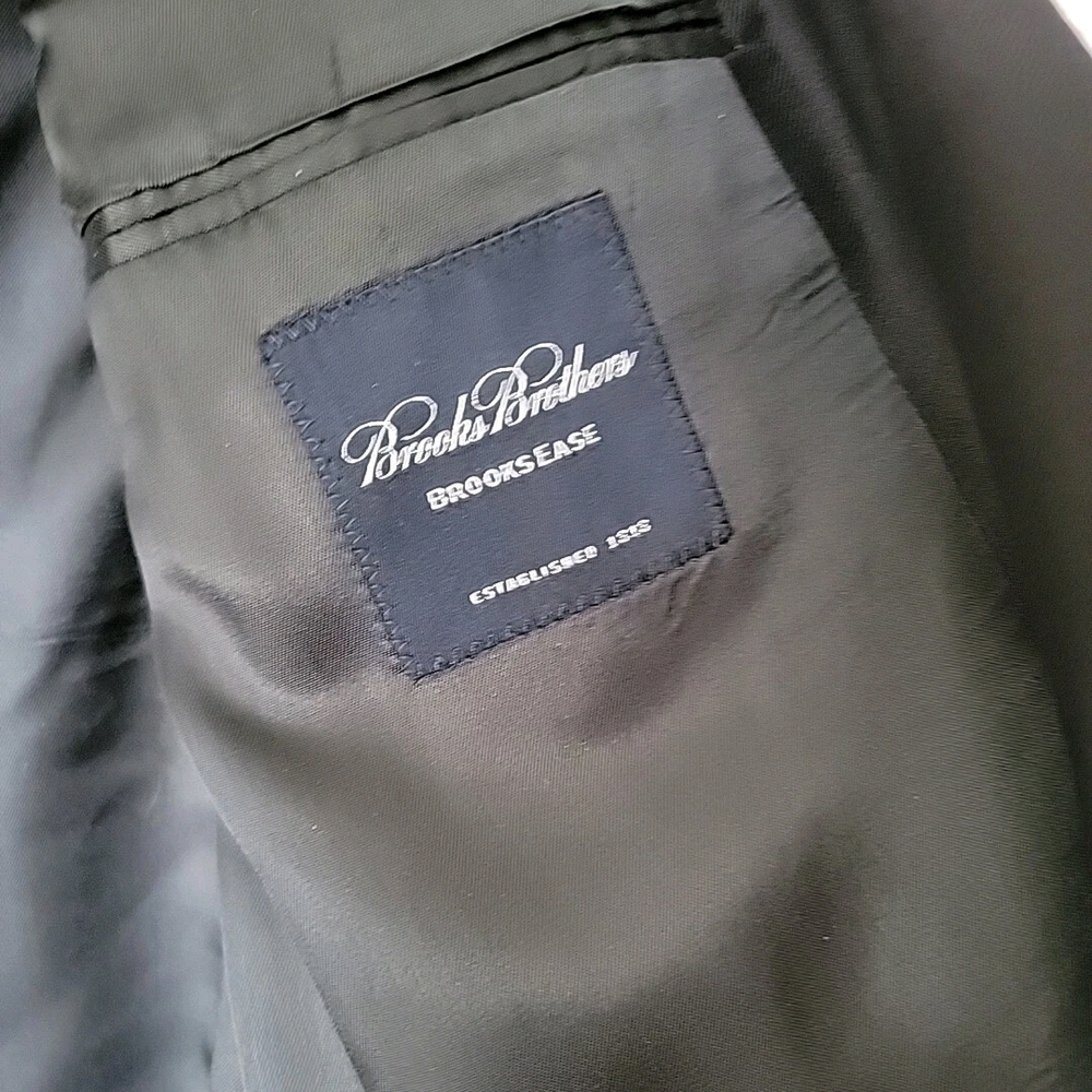 Brooks Brothers Brookease Classic Black Men's Wool Blazer - Picture 7 of 13